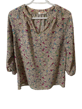 Renee C. Bird Print Pheasant Top Size Small